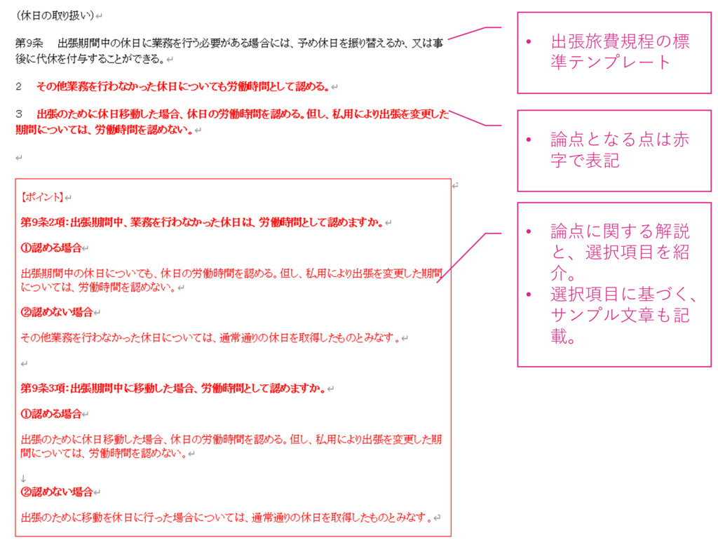 出張旅費規程のサンプル